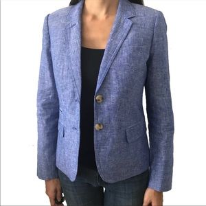 NWOT J. Crew Blue Linen Schoolboy Blazer Jacket